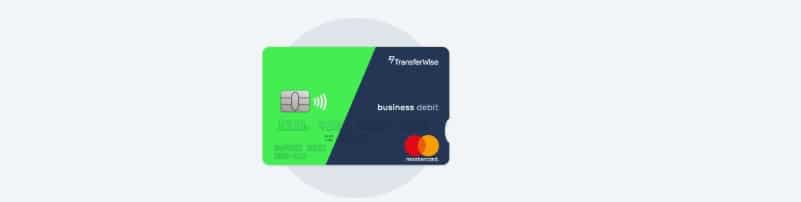 Et bankkort hos TransferWise, utstedt i England