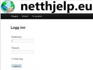 Nytt design pa WordPress logg inn side