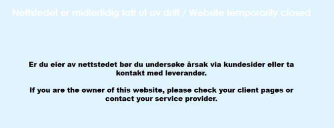 Nettstedet er midlertidig tatt ut av drift – Reddet av Sucuri igjen